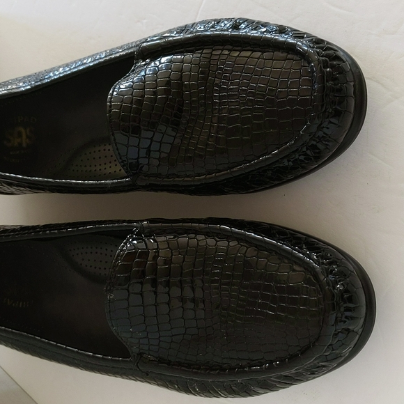 SAS Tripad Patent Leather Crocodile Moccasin Loafer 11.5 Black - Picture 4 of 16